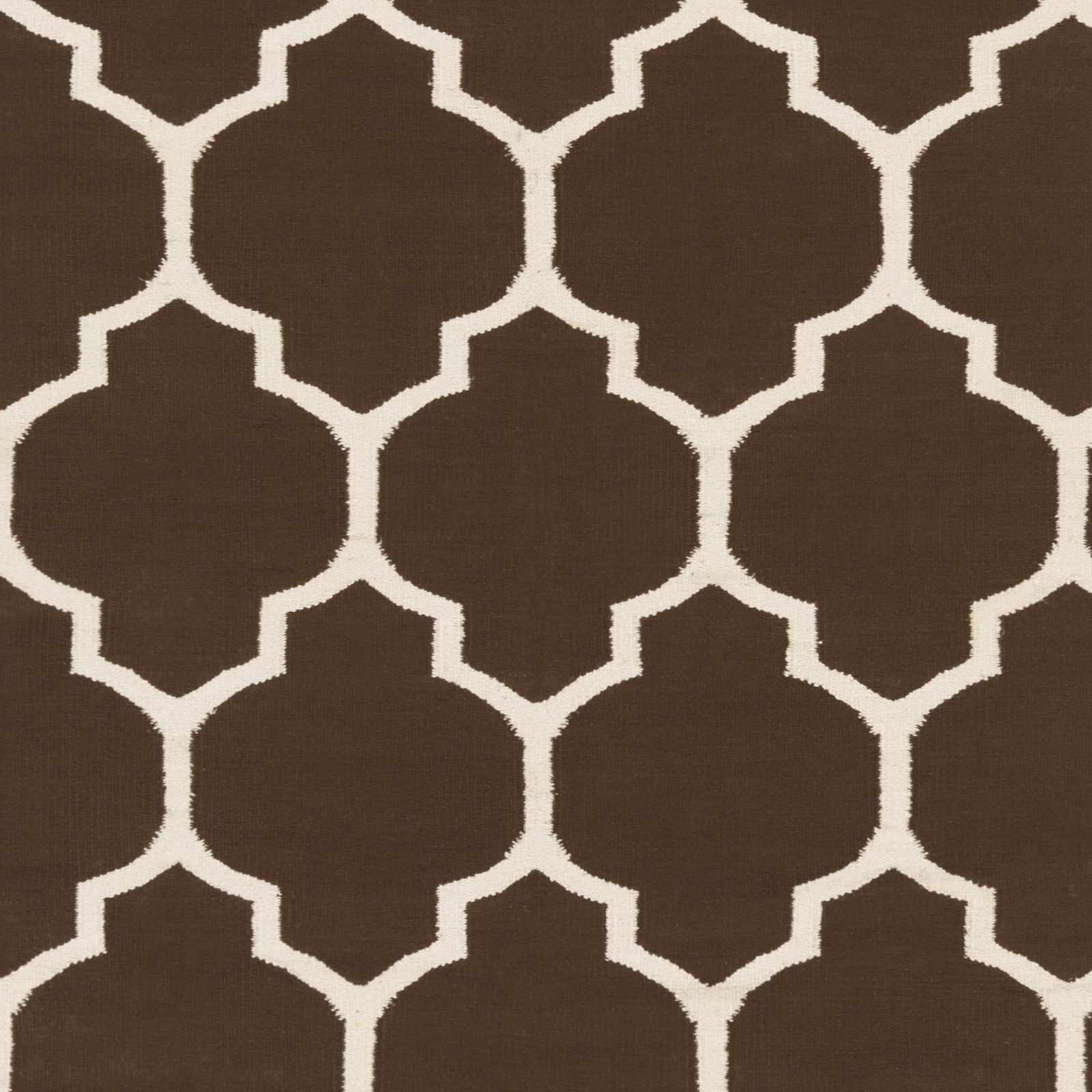 Ragan Brown Trellis Cotton Rug - Clearance - Ornate Home