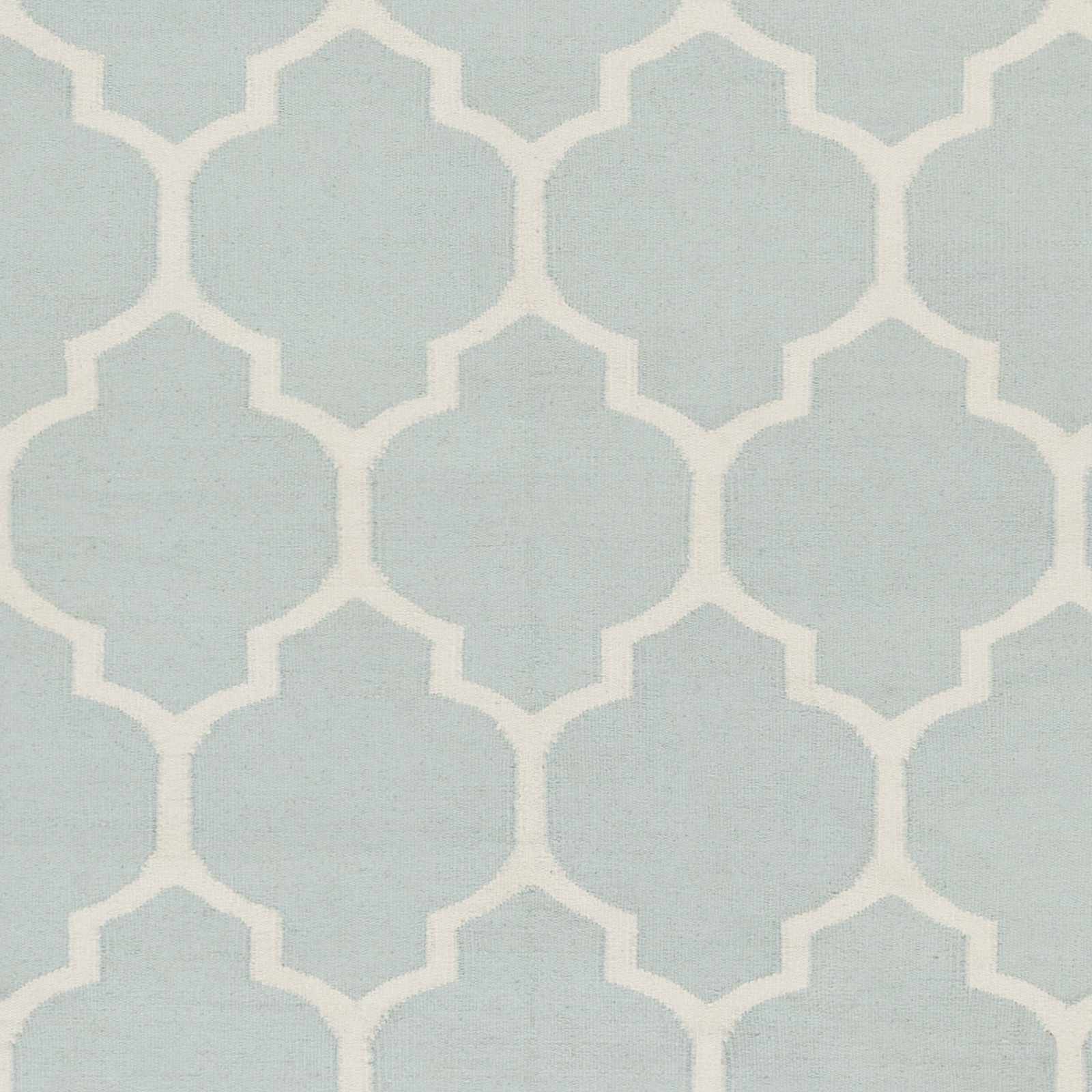 Ragan Ice Blue Trellis Cotton Rug - Clearance - Ornate Home