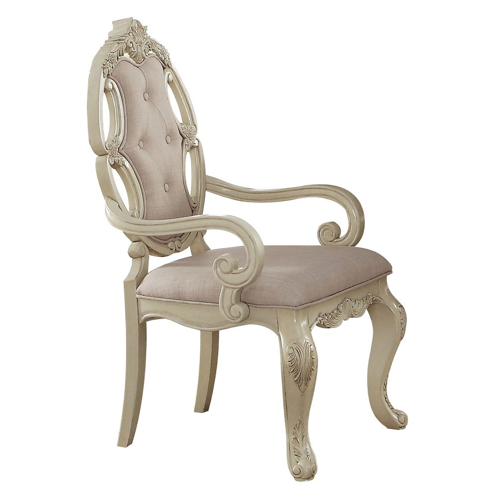 Ragenardus Arm Chair in Antique White (Set of 2) - Ornate Home
