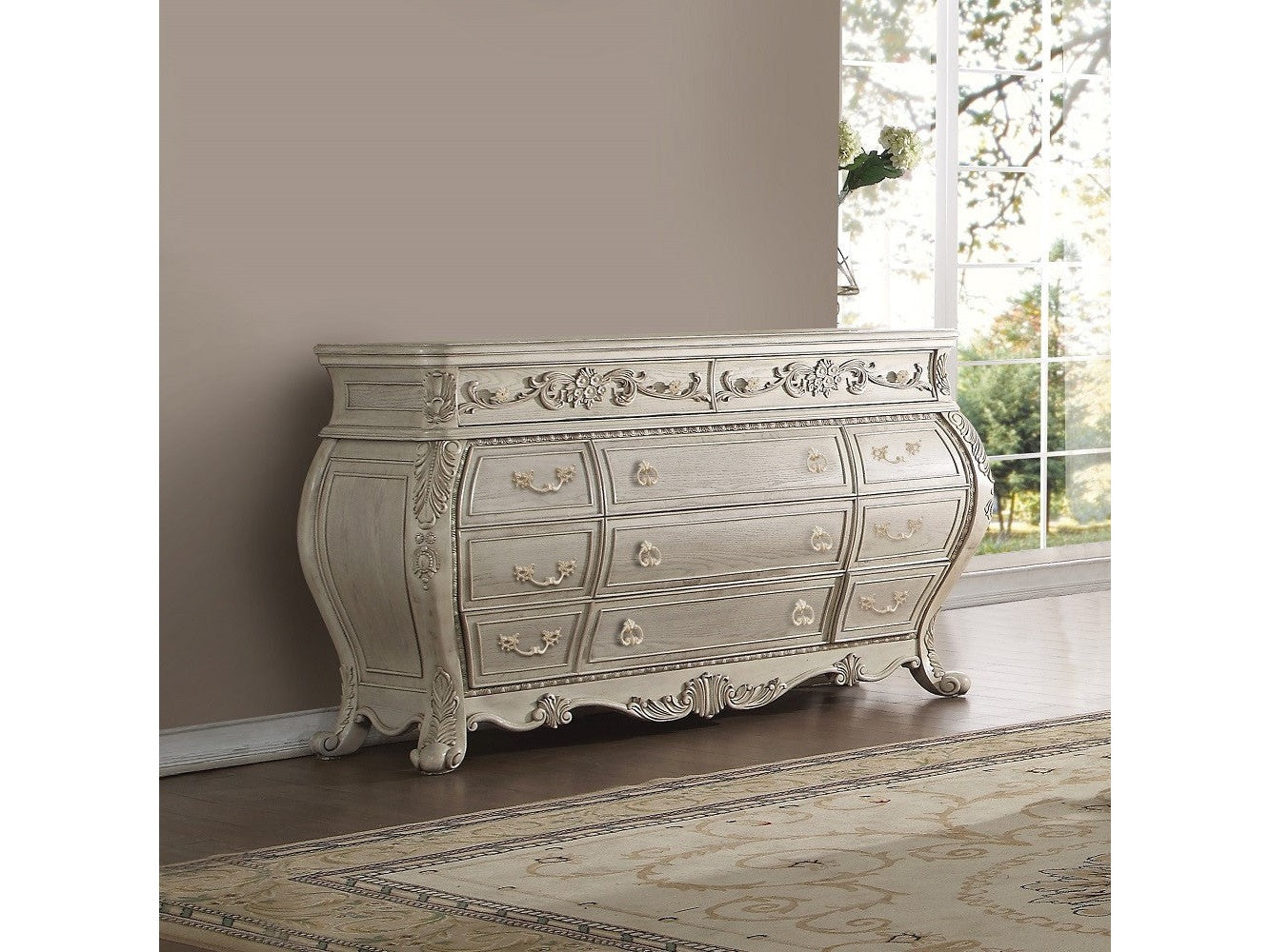 Ragenardus Dresser in Antique White - Ornate Home