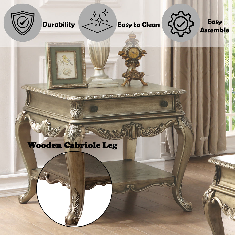 Ragenardus End Table in Vintage Oak 86032 - Ornate Home