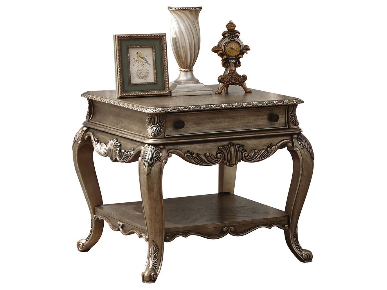 Ragenardus End Table in Vintage Oak 86032 - Ornate Home