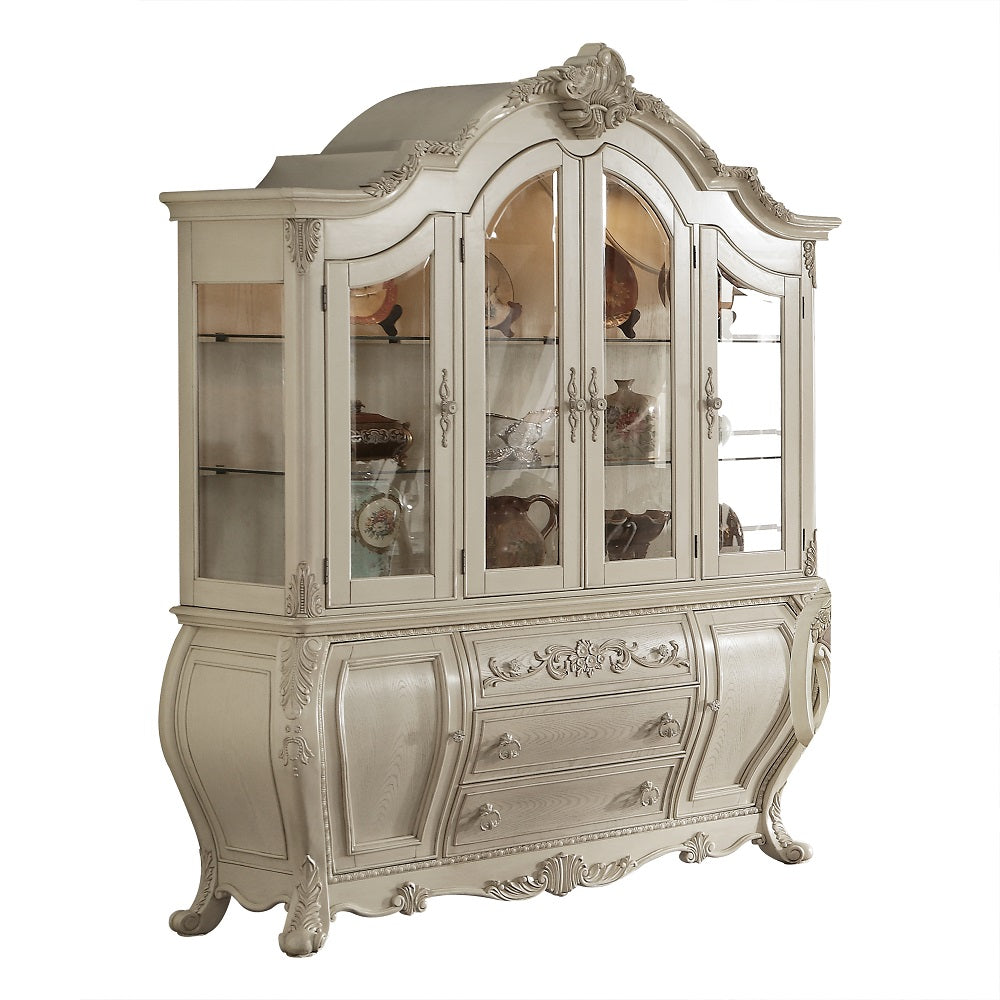 Ragenardus Hutch and Buffet in Antique White - Ornate Home