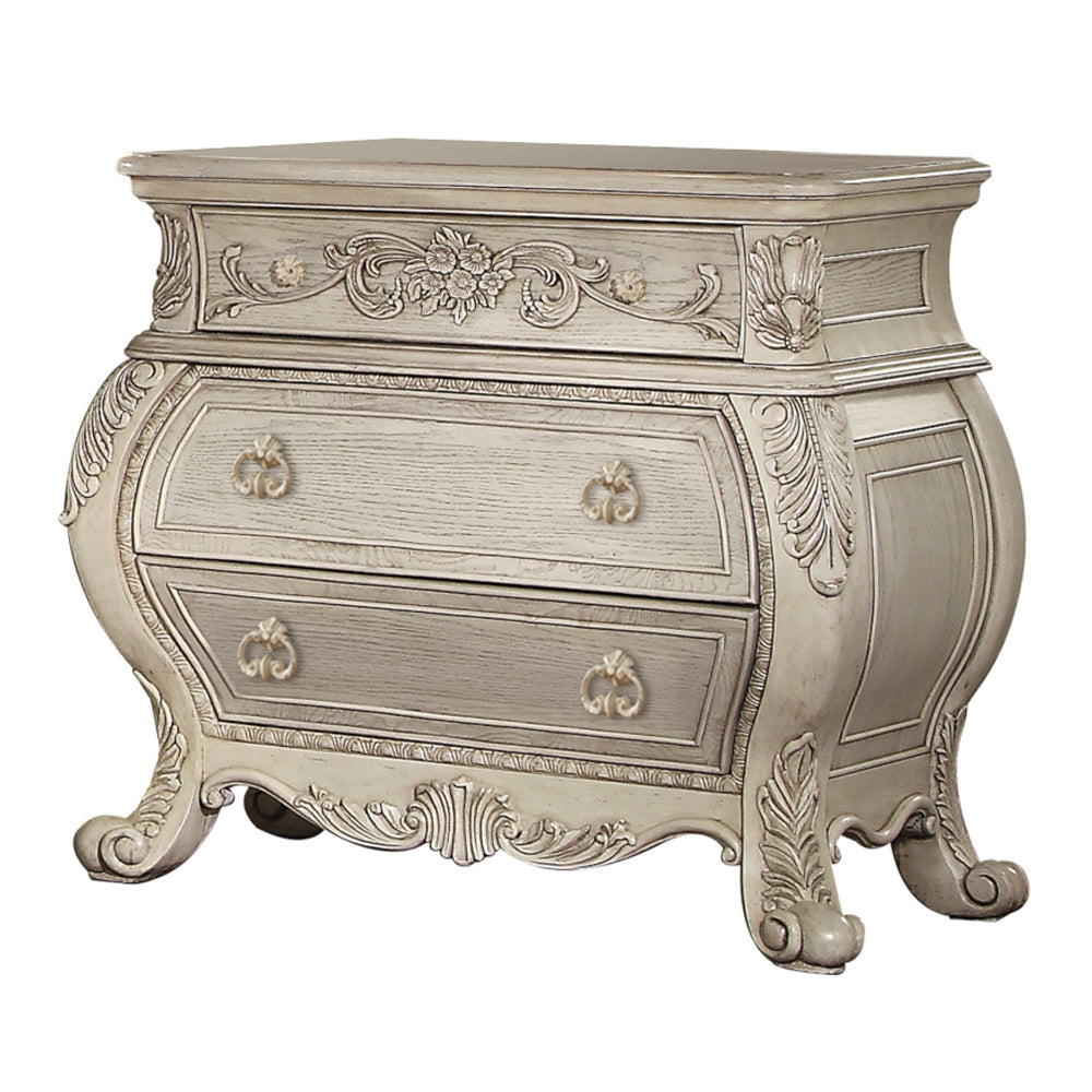 Ragenardus Nightstand in Antique White - Ornate Home