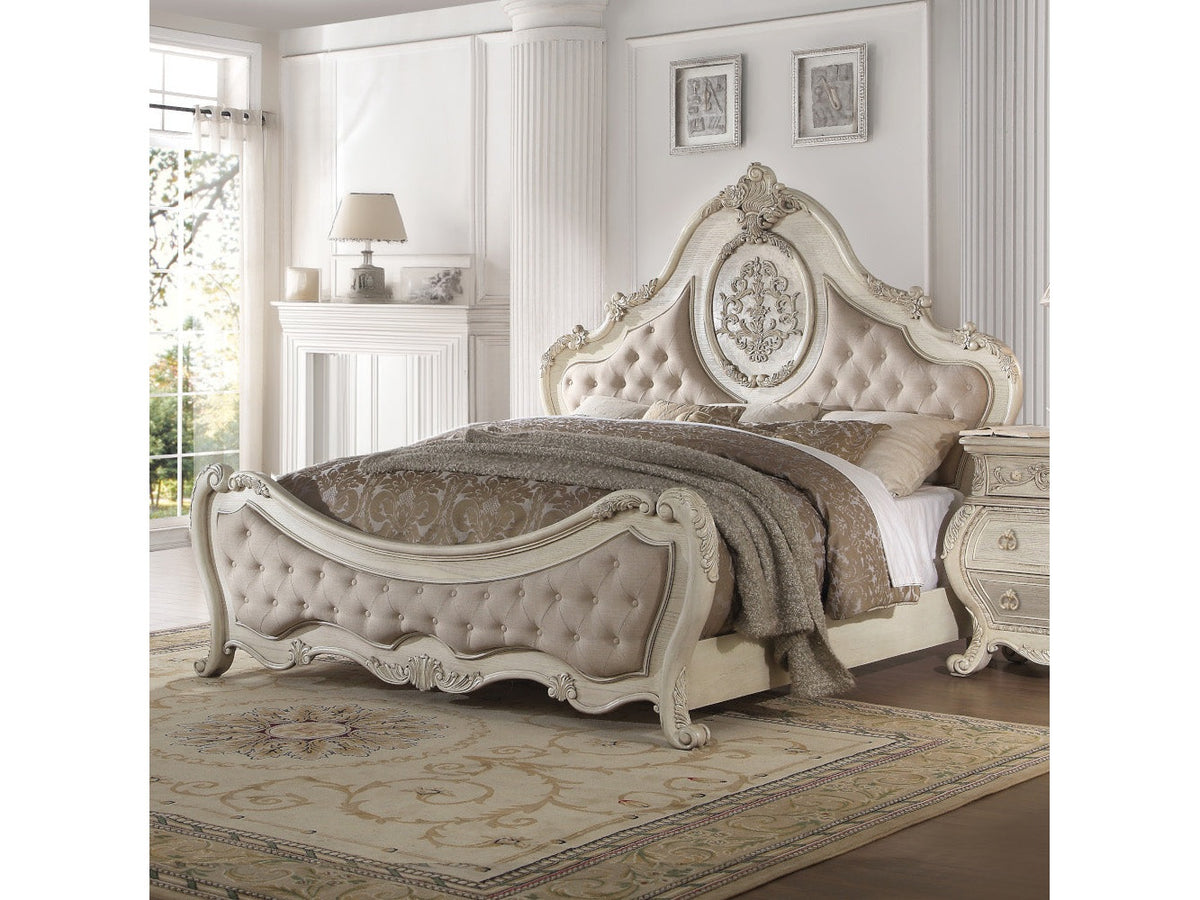 ACME Ragenardus Queen Bed in Antique White | Ornate Home