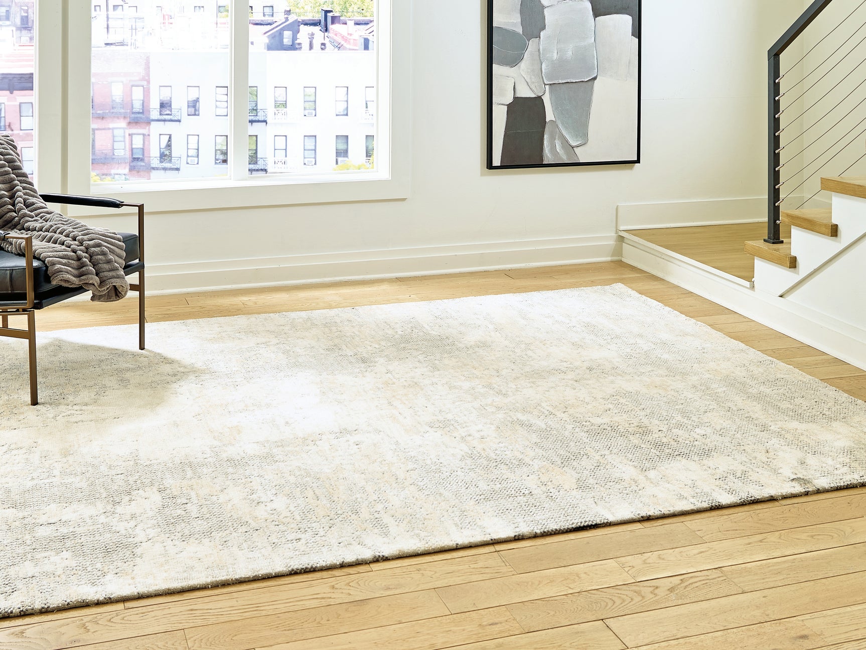 Raif Gray/White/Cream Large Rug - Ornate Home