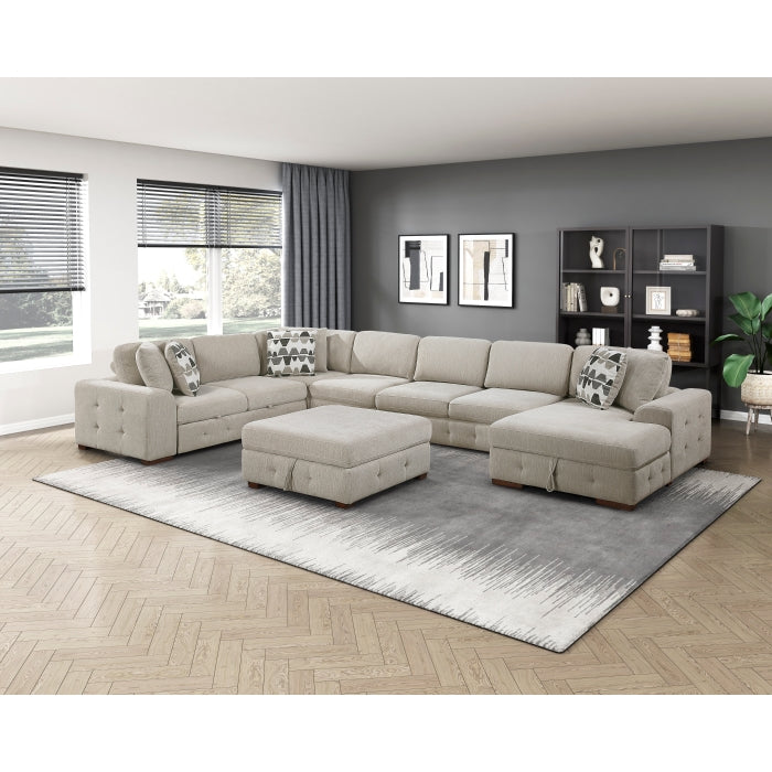 Raife Beige Armless Chair - Ornate Home