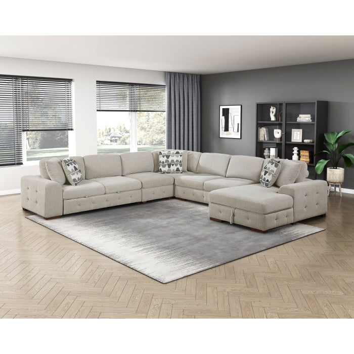 Raife Beige Armless Chair - Ornate Home