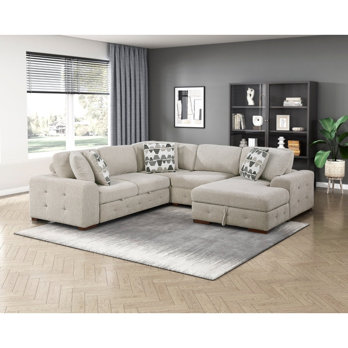 Raife Beige Armless Chair - Ornate Home