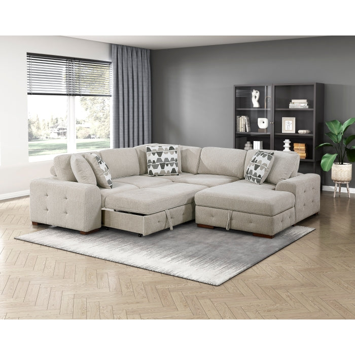 Raife Beige Armless Chair - Ornate Home