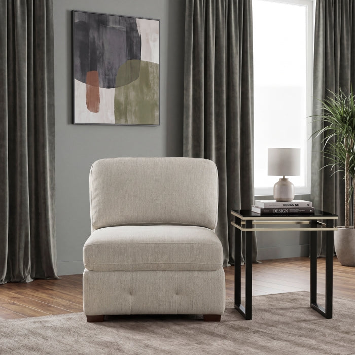 Raife Beige Armless Chair - Ornate Home