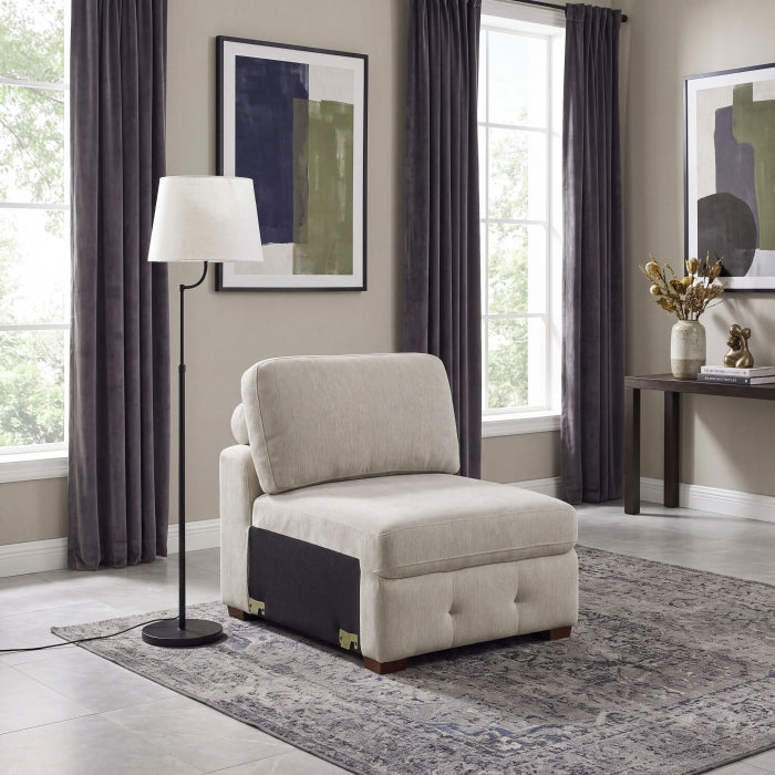 Raife Beige Armless Chair - Ornate Home