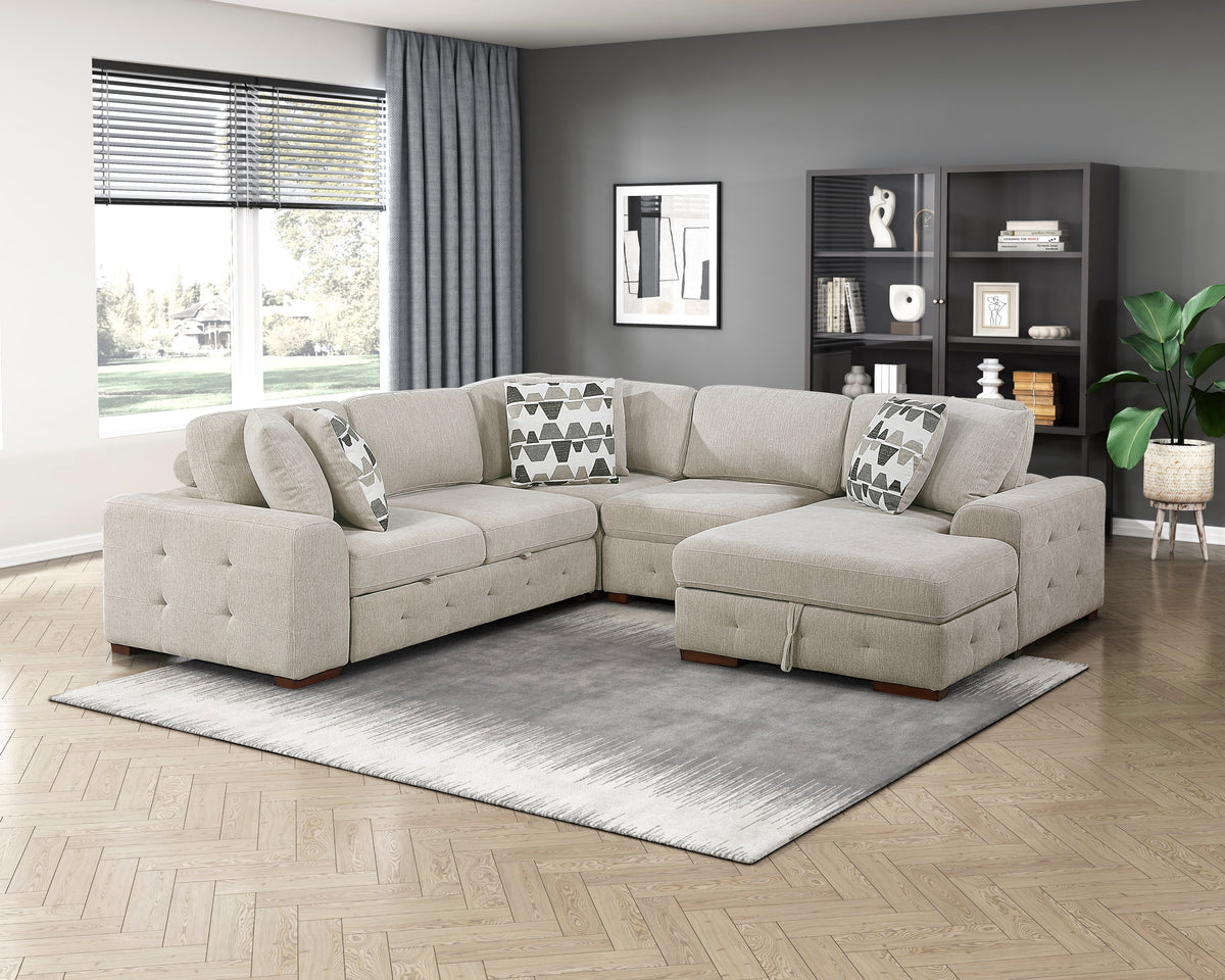Raife Beige Armless Chair - Ornate Home