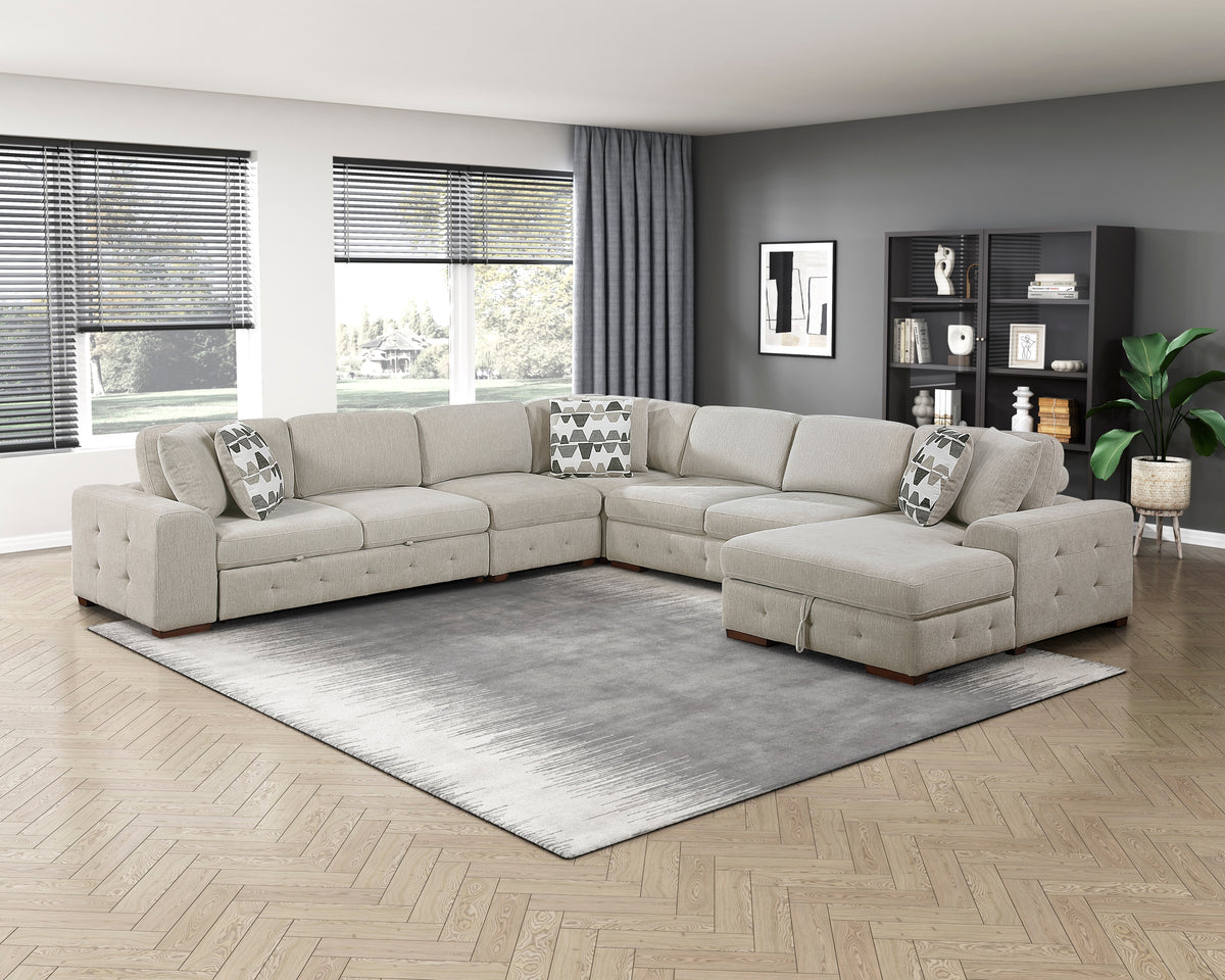Raife Beige Armless Chair - Ornate Home