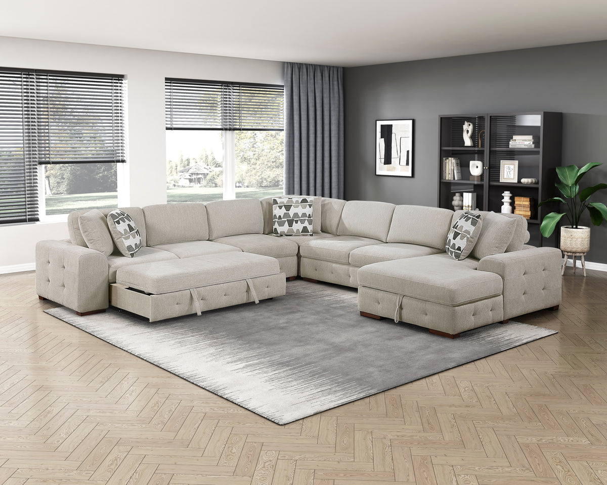 Raife Beige Armless Chair - Ornate Home