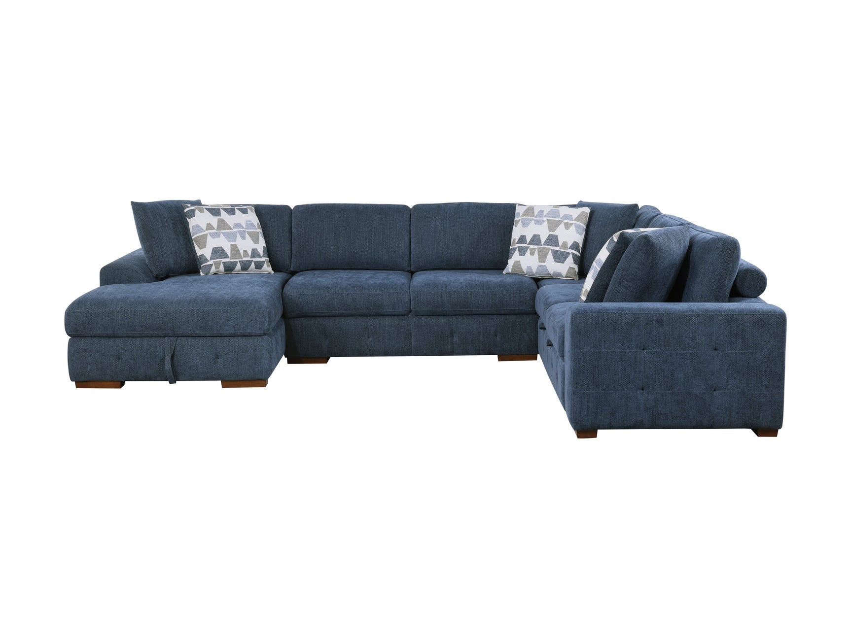 Raife Blue 4-Piece Sectional with Left Chaise - Ornate Home