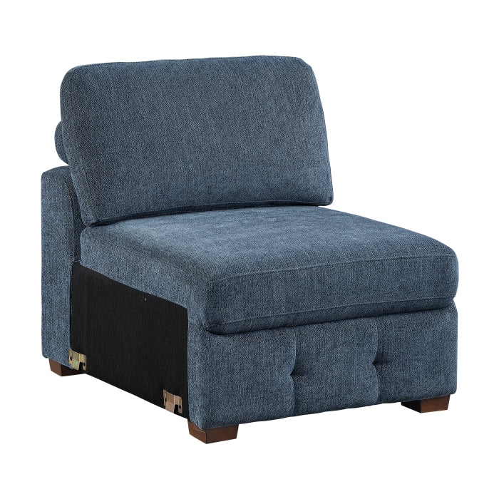 Raife Blue Armless Chair - Ornate Home