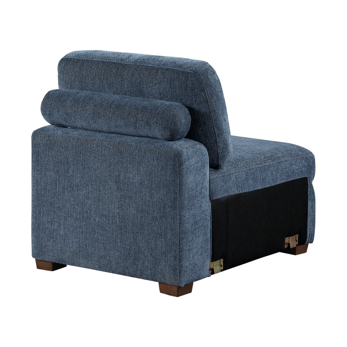 Raife Blue Armless Chair - Ornate Home
