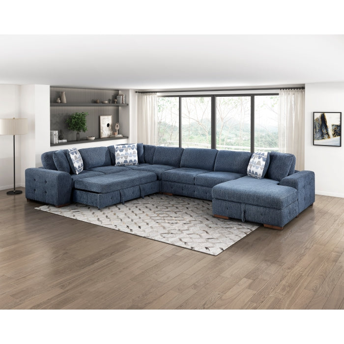 Raife Blue Armless Chair - Ornate Home