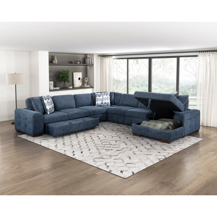Raife Blue Armless Chair - Ornate Home