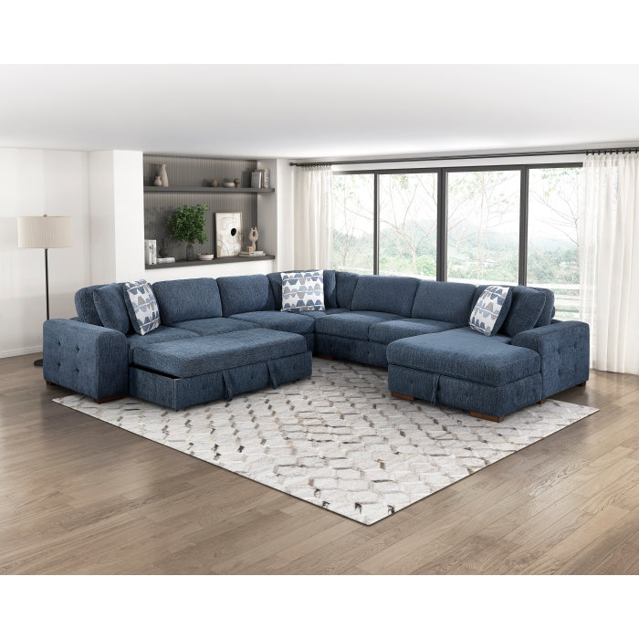 Raife Blue Armless Chair - Ornate Home