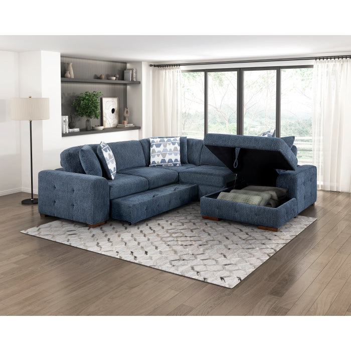 Raife Blue Armless Chair - Ornate Home