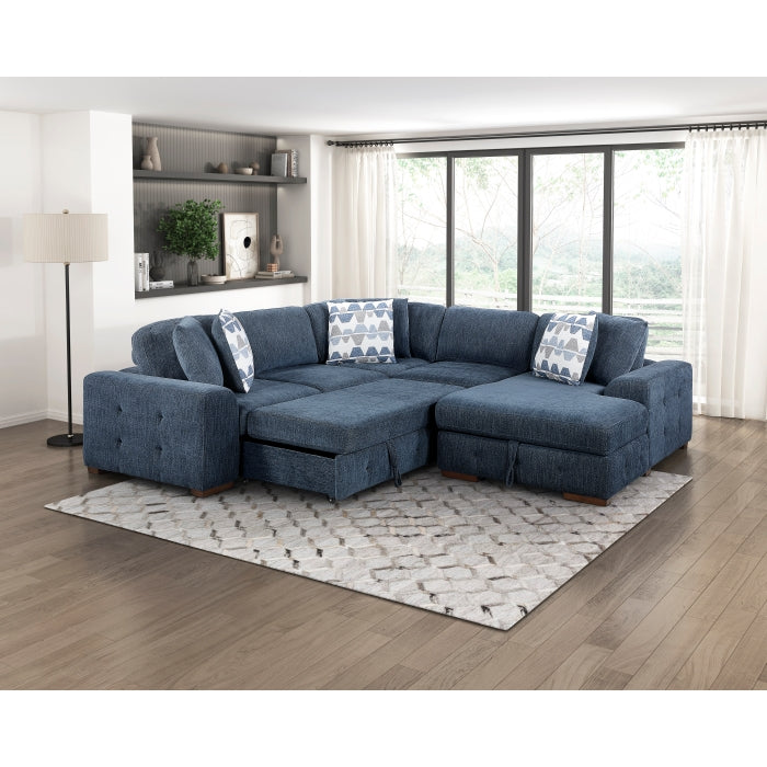 Raife Blue Armless Chair - Ornate Home