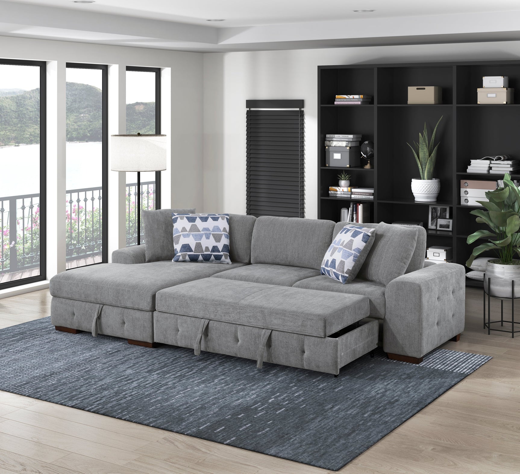 Raife Gray 2-Piece Sectional with Left Chaise - Ornate Home