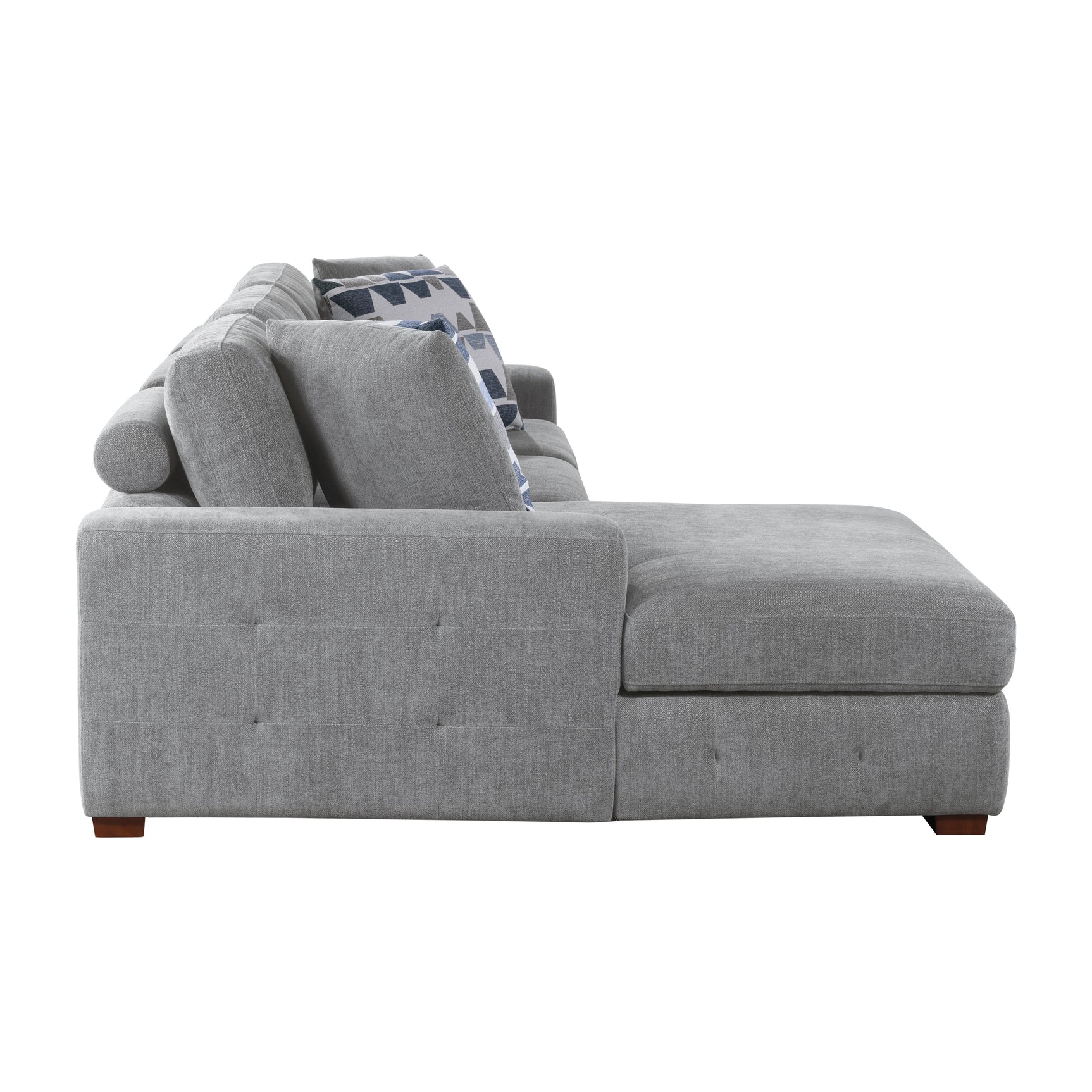 Raife Gray 3-Piece Sectional with Left Chaise And Ottoman - Ornate Home