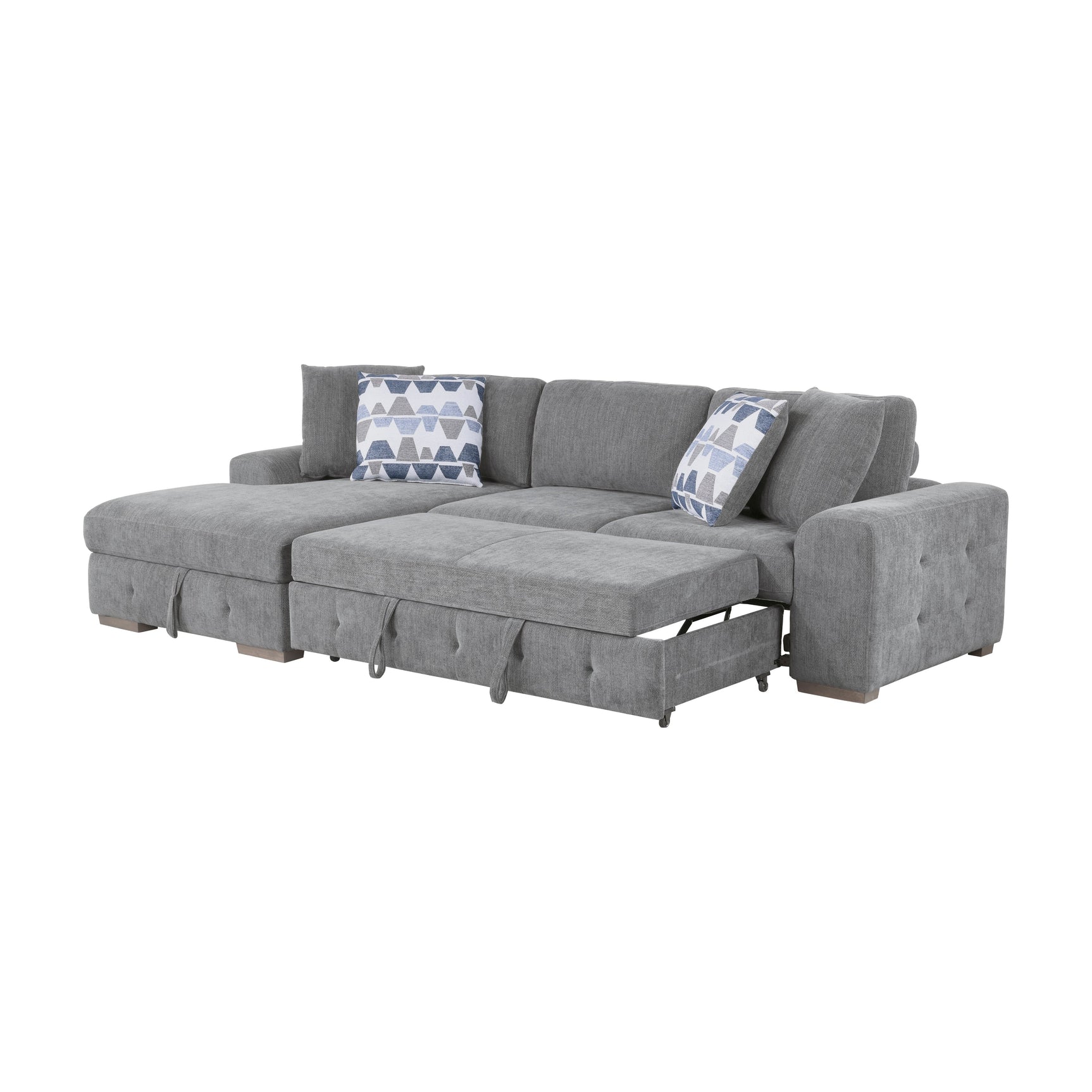 Raife Gray 3-Piece Sectional with Left Chaise And Ottoman - Ornate Home