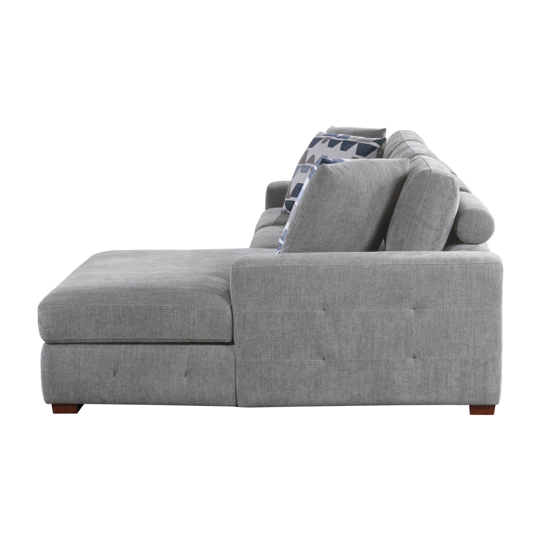 Raife Gray 3-Piece Sectional with Right Chaise And Ottoman - Ornate Home