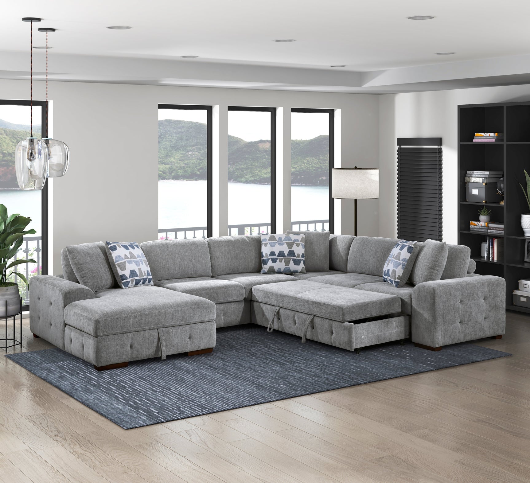 Raife Gray 4-Piece Sectional with Left Chaise - Ornate Home