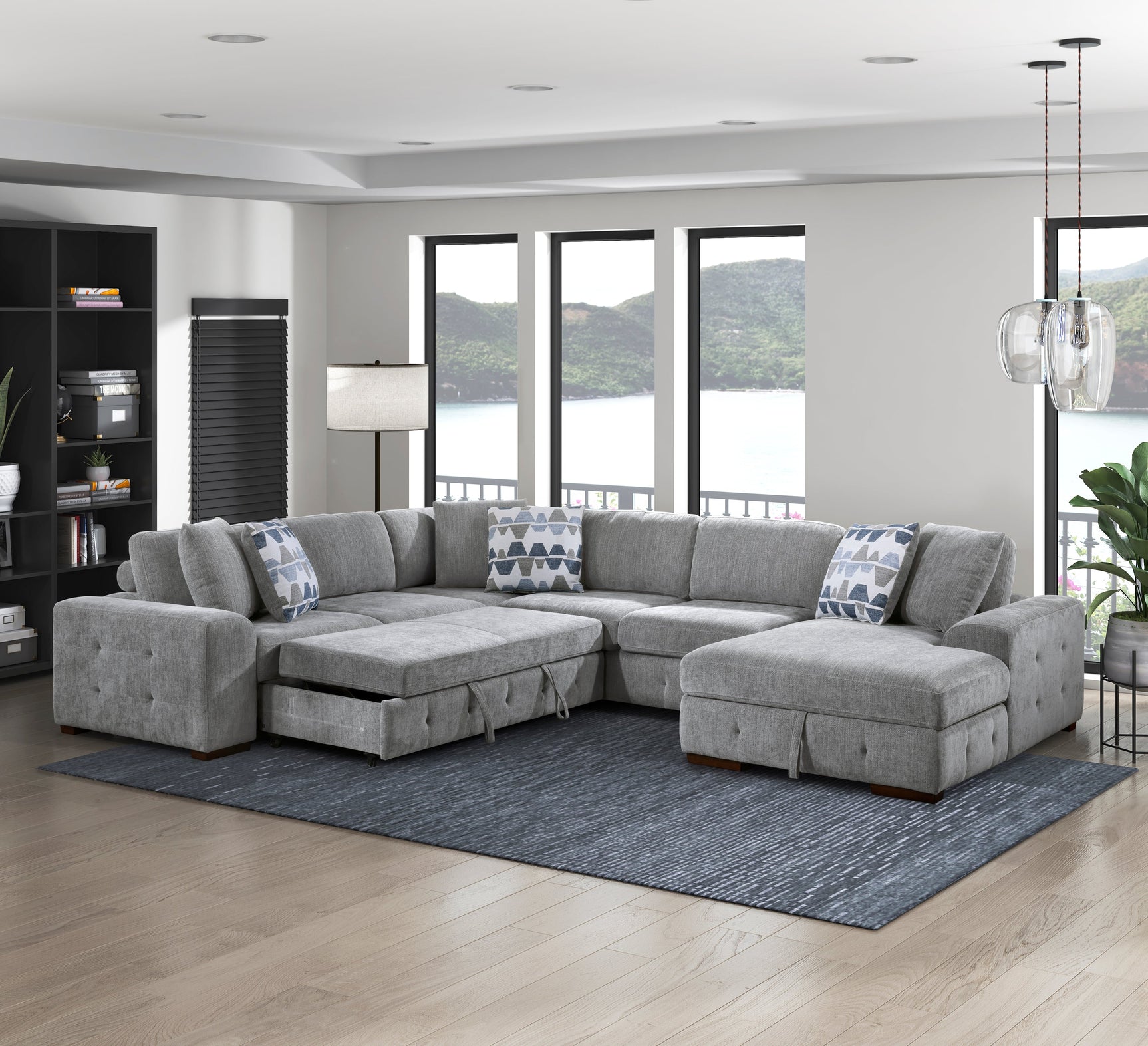 Raife Gray 4-Piece Sectional with Right Chaise - Ornate Home
