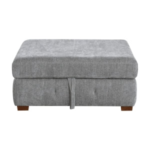 Raife Gray Storage Ottoman - Ornate Home