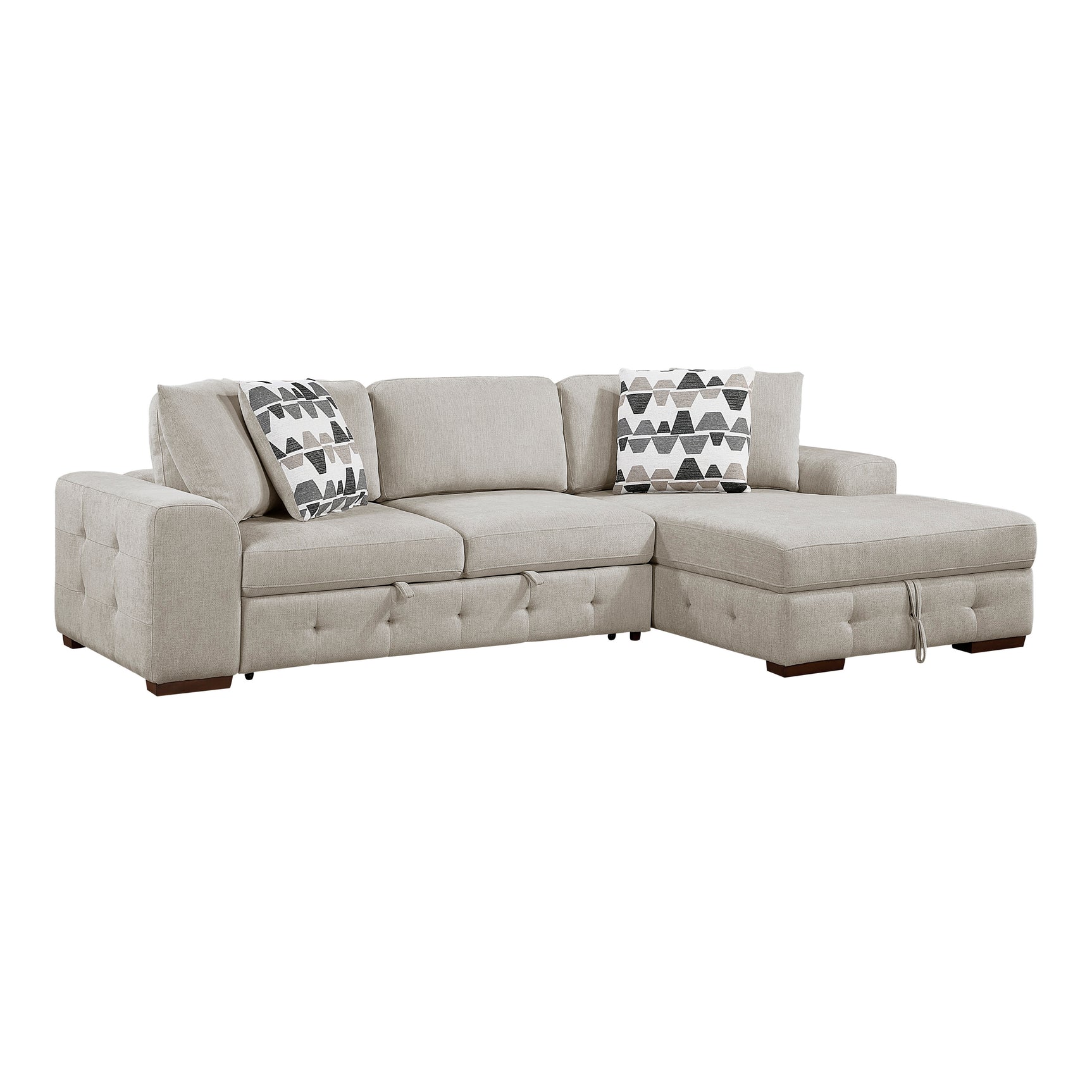 Raife Taupe 2-Piece Sectional with Right Chaise - Ornate Home