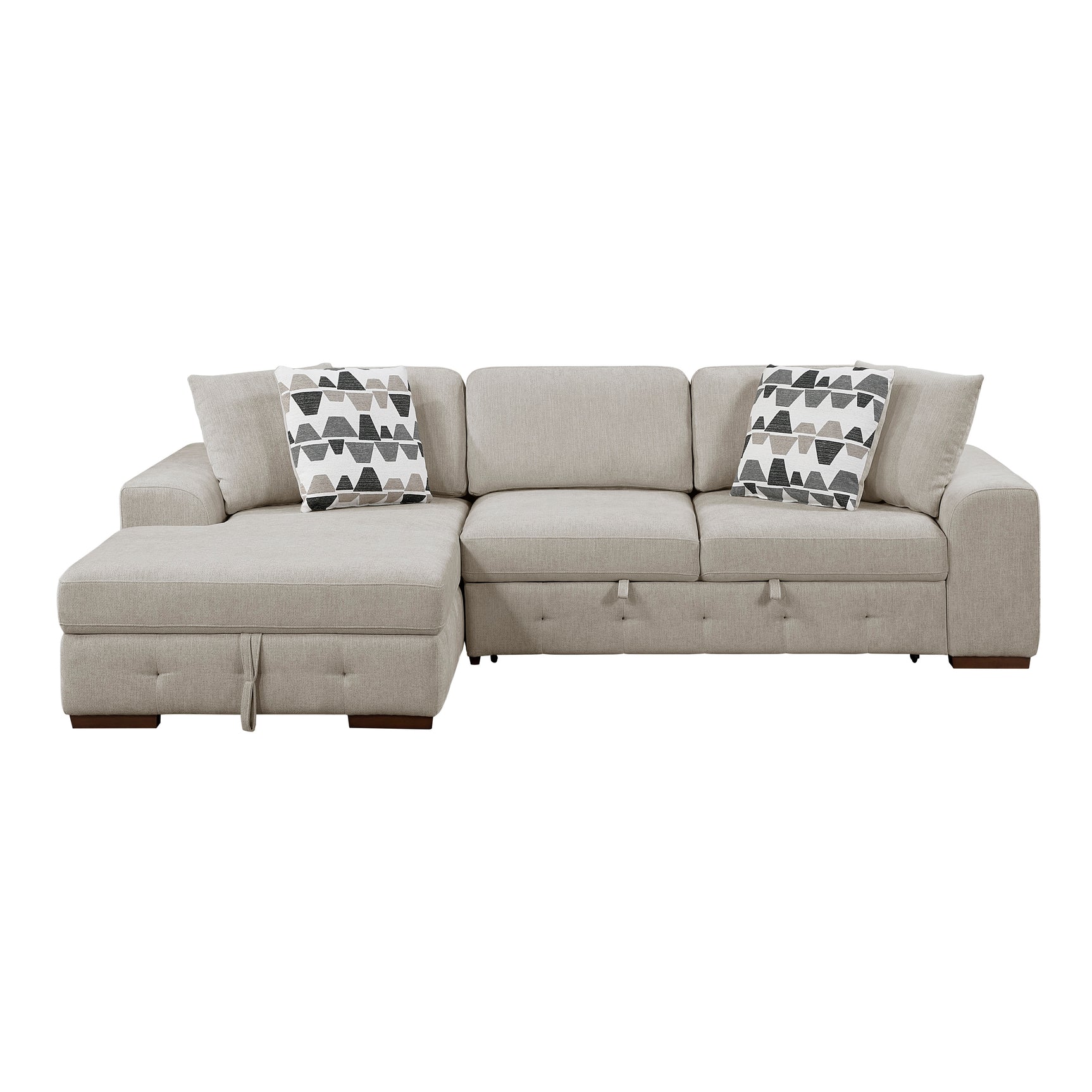 Raife Taupe 3-Piece Sectional with Left Chaise and Ottoman - Ornate Home