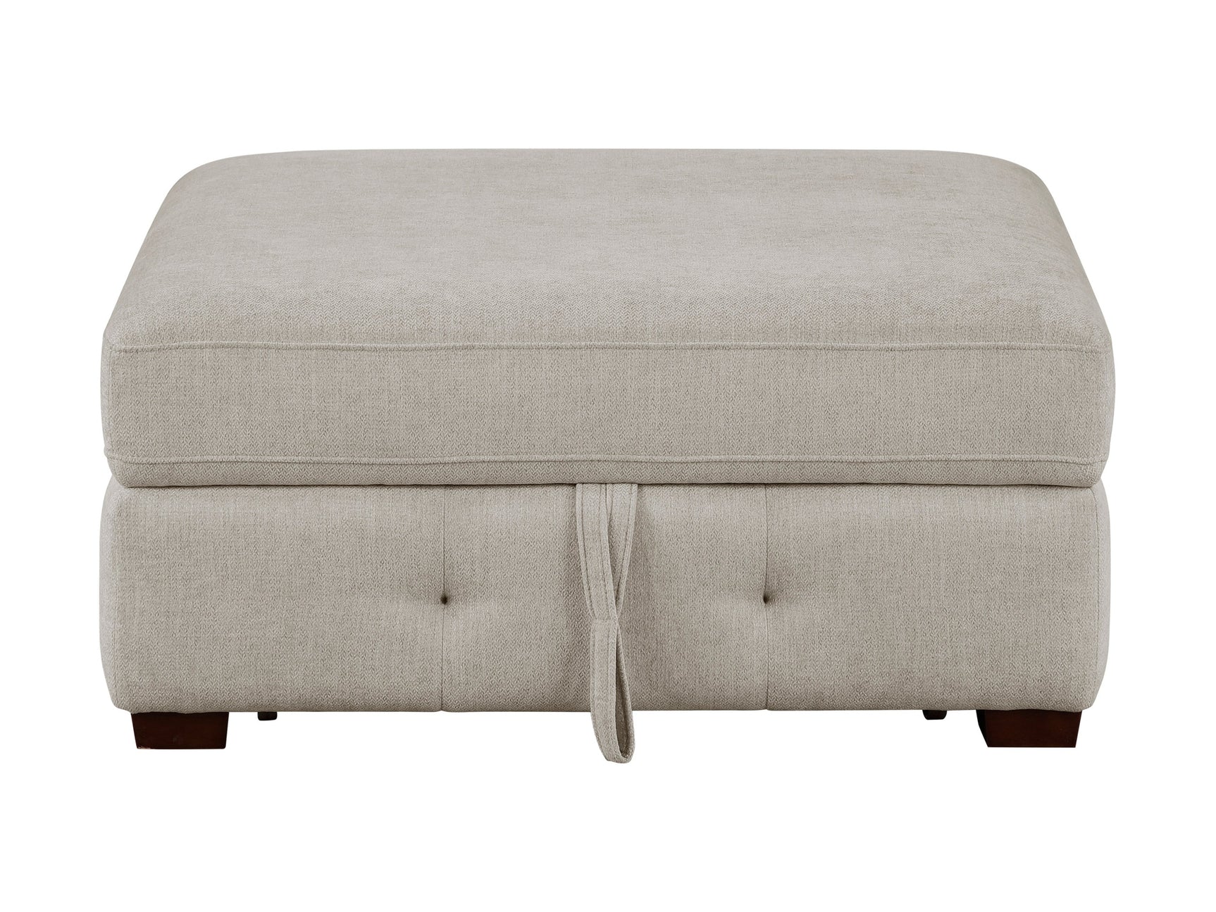 Raife Taupe Storage Ottoman - Ornate Home