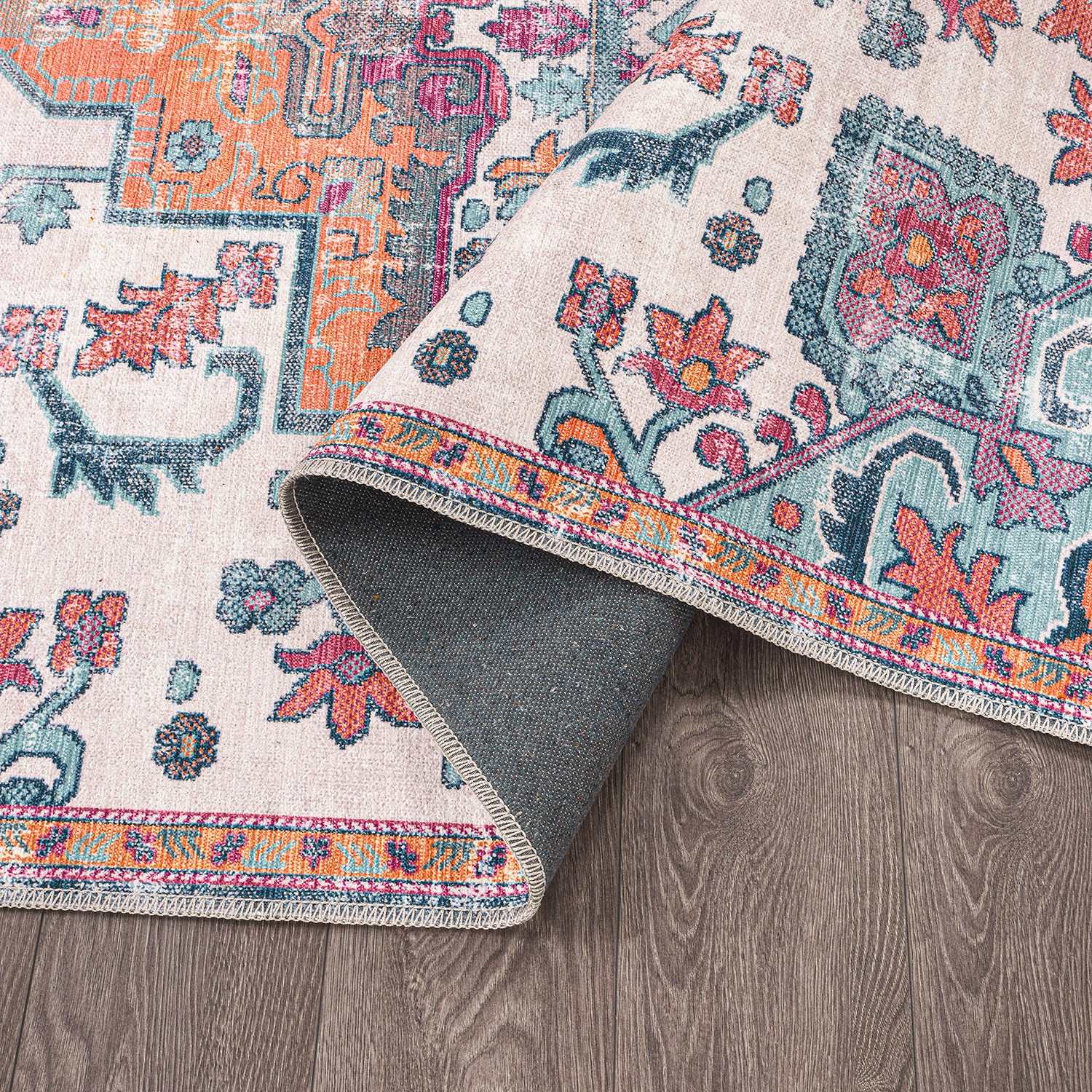 Rain Persian Multi Color Distressed Non-Slip Indoor Area Rug / 5'x7 (Classic motif) - Ornate Home