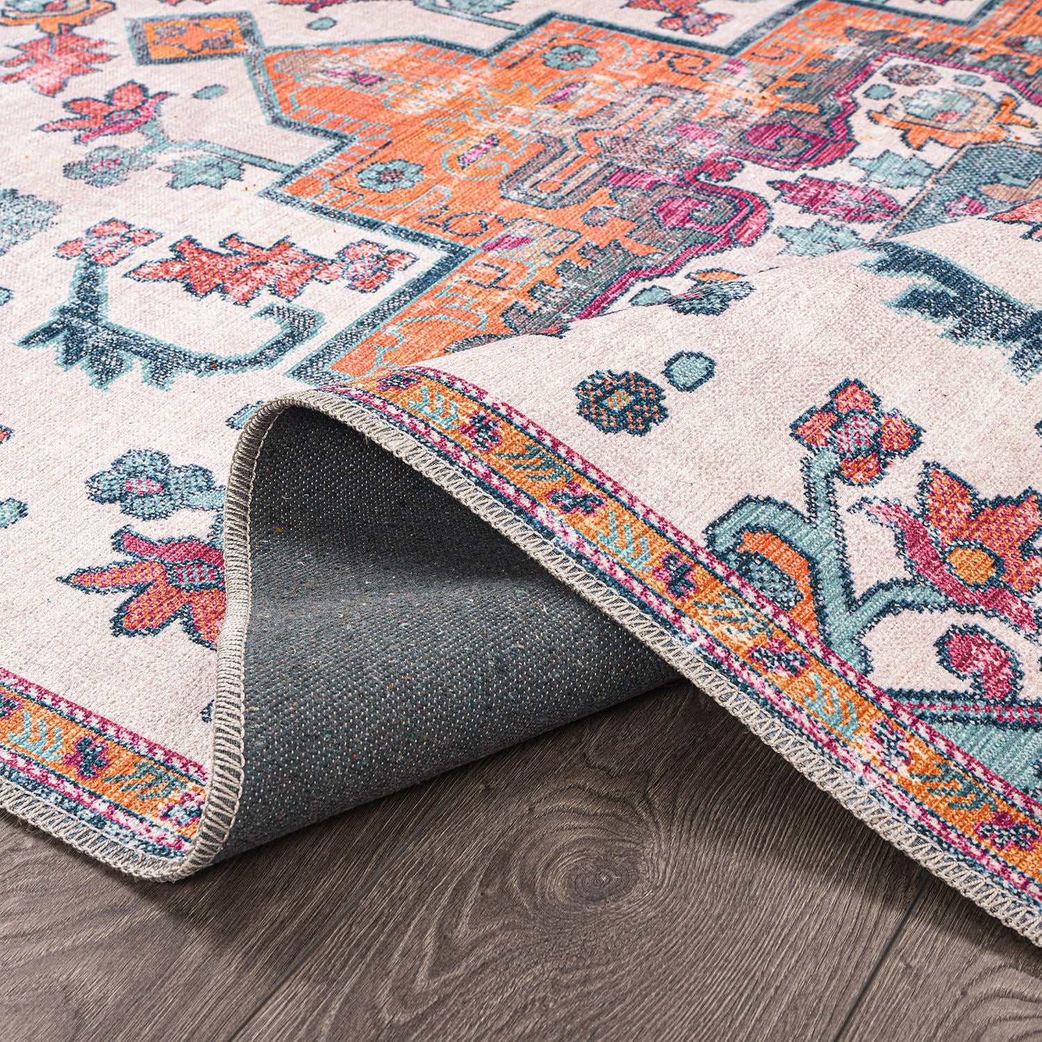 Rain Persian Multi Color Distressed Non-Slip Indoor Area Rug / 5'x7 (Classic motif) - Ornate Home