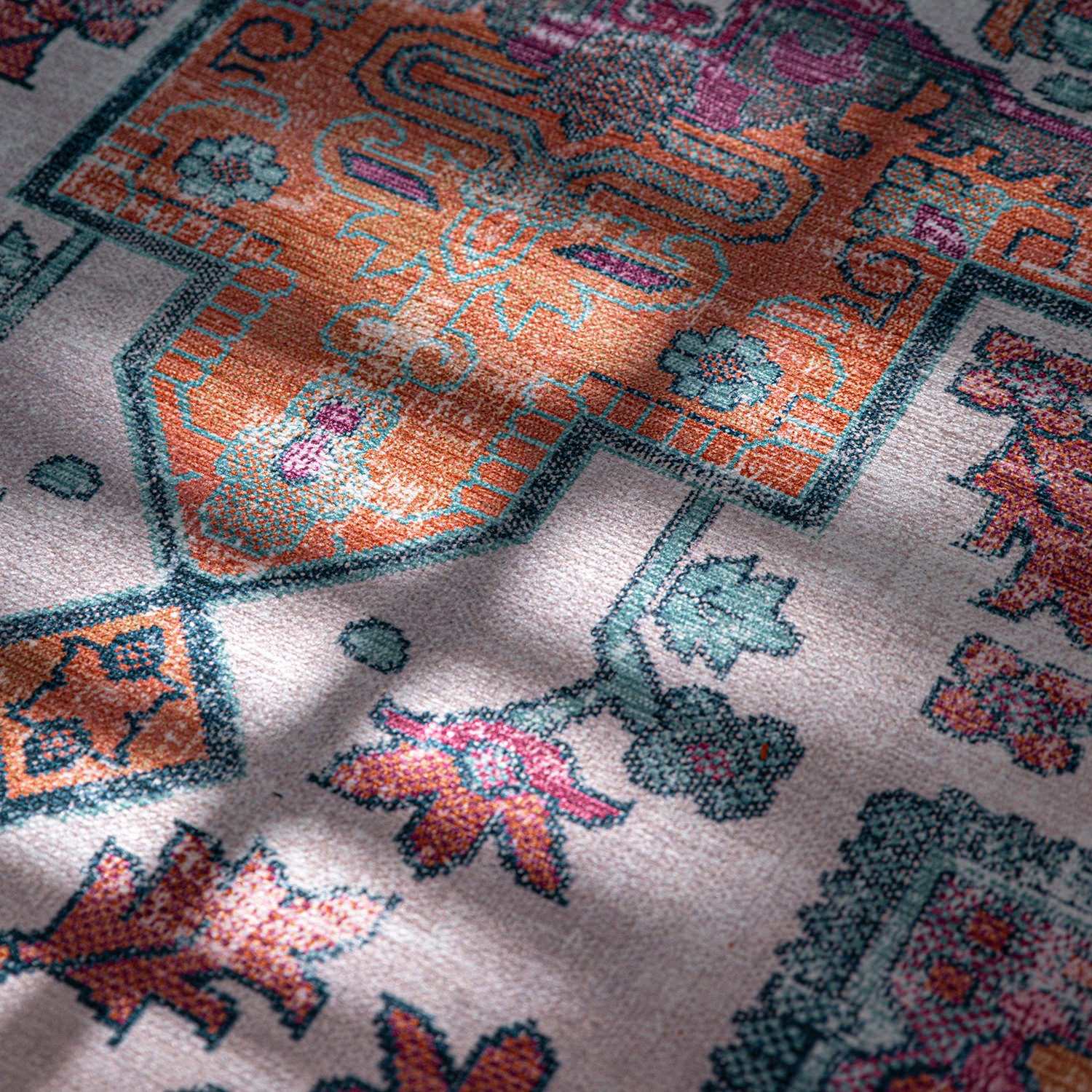 Rain Persian Multi Color Distressed Non-Slip Indoor Area Rug / 5'x7 (Classic motif) - Ornate Home