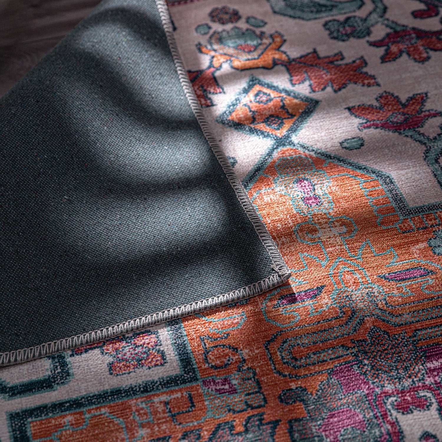 Rain Persian Multi Color Distressed Non-Slip Indoor Area Rug / 5'x7 (Classic motif) - Ornate Home