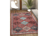 Rain Persian Rust Red Distressed Vintage Non-Slip Indoor Area Rug / 5'x7 - Ornate Home