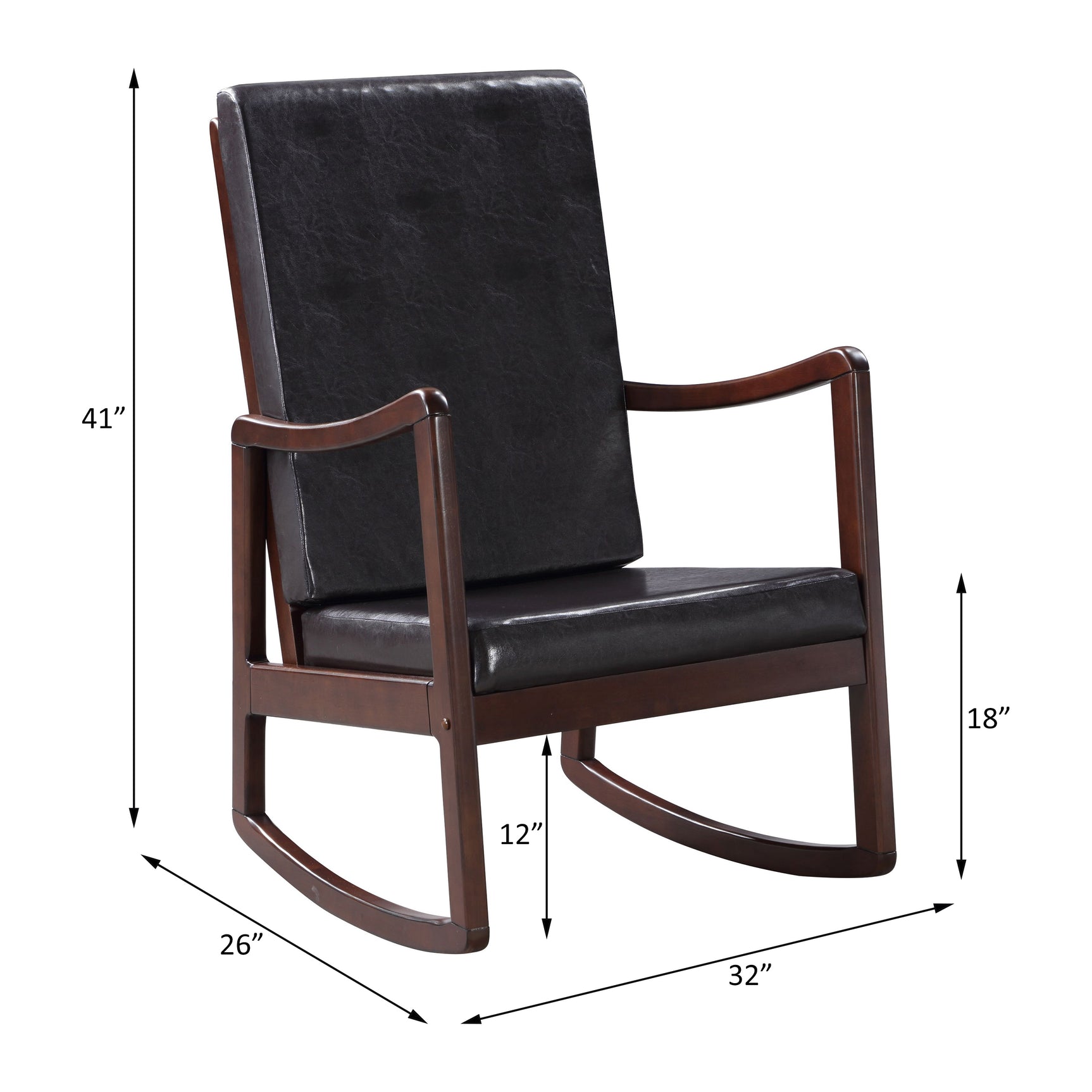 Raina Dark Brown Rocking Chair - Ornate Home