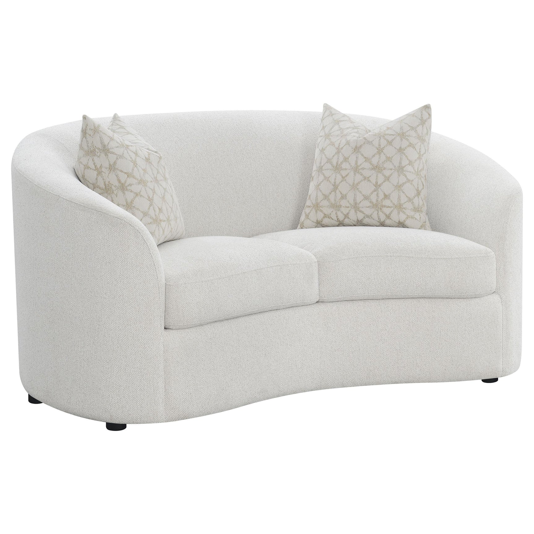 Rainn Latte 2-piece Boucle Upholstered Sloped Arm Sofa Set - Ornate Home