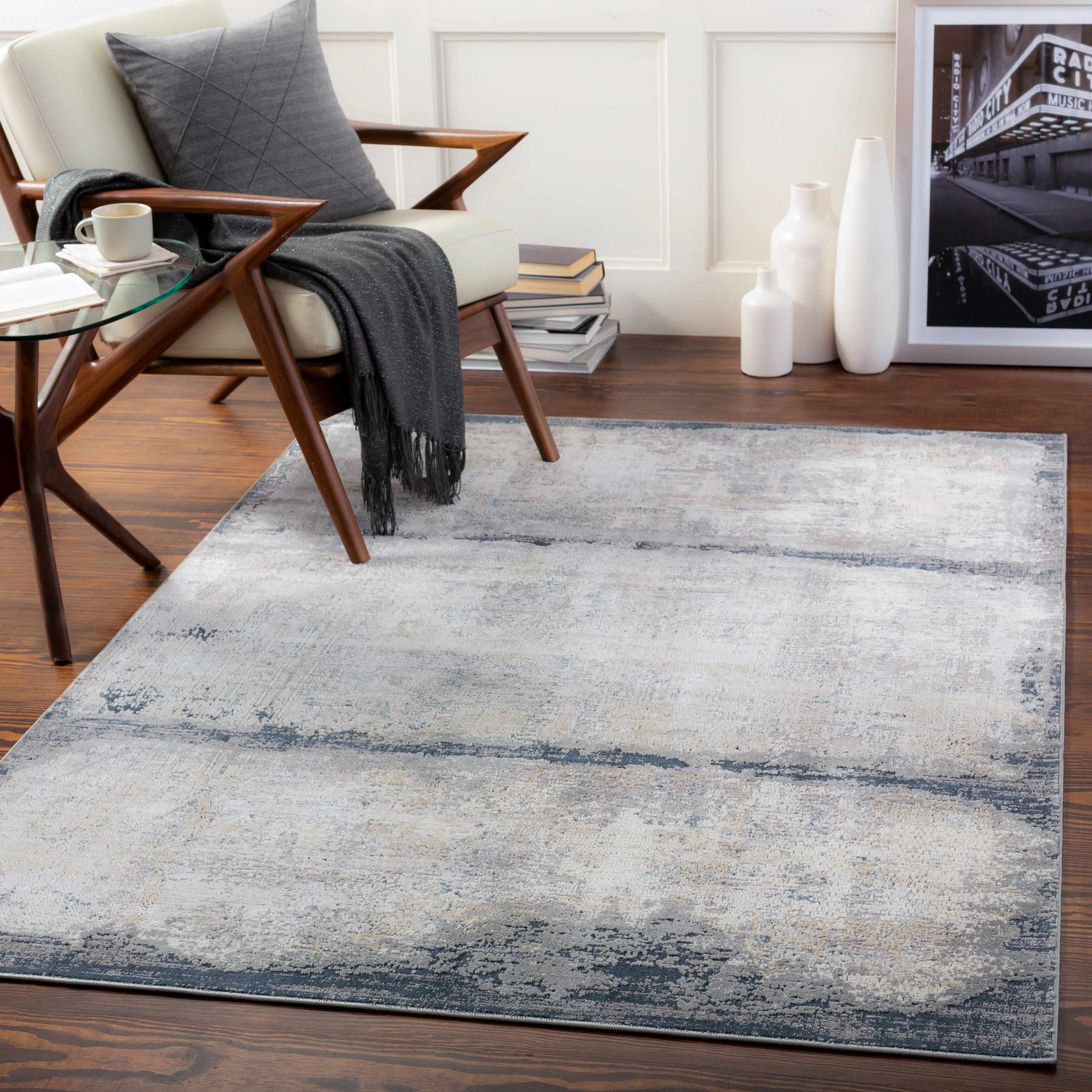 Rainworth Modern Slate Luxe Rug - Clearance - Ornate Home