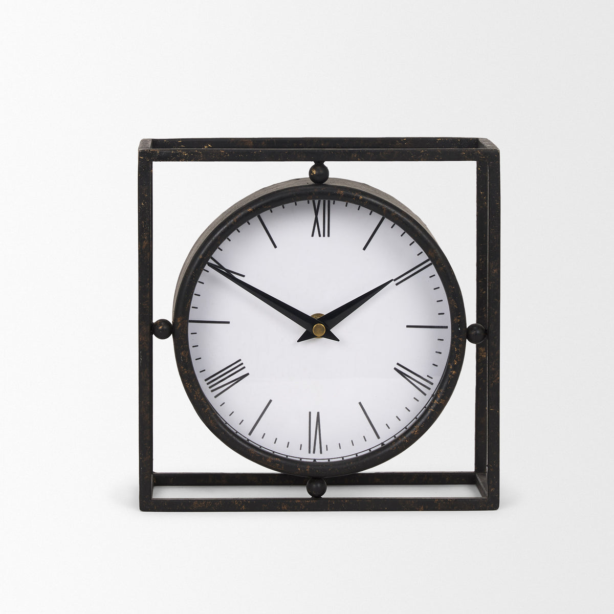 Raisa Black/Gold Metal Table Clock - Ornate Home