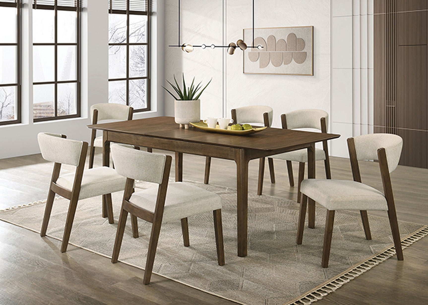Raissa Walnut 7 Pc. Dining Table Set - Ornate Home