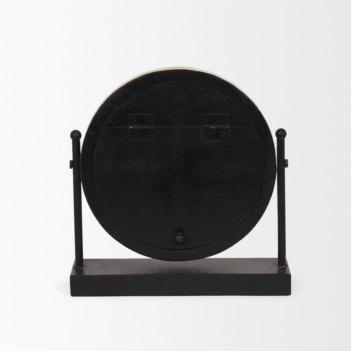 Raja Matte Black Metal with Wood Table Clock - Ornate Home