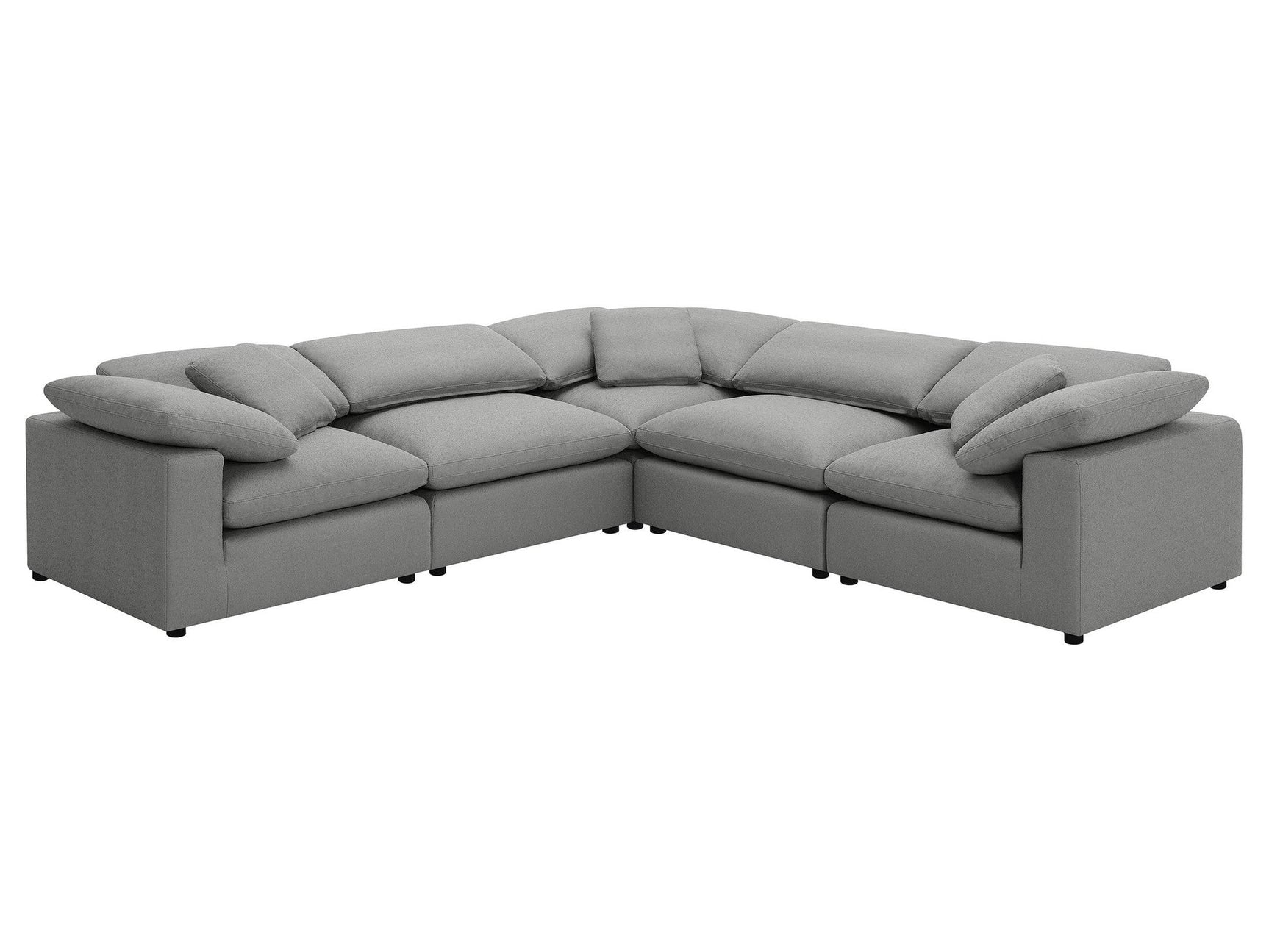 Raleigh Grey 5-piece Modular Cloud Sectional - Ornate Home