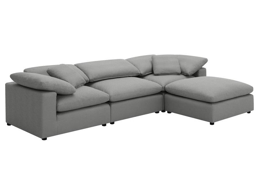 Raleigh Grey Boucle Modular Cloud Sectional 4-piece - Ornate Home